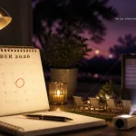 Desk calendar showing November 2026 next to a miniature movie night set playing The Cat in the Hat