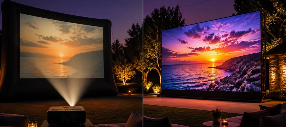 Projector vs. LED Screen: What’s Better for an Outdoor Movie Night?